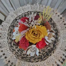 Fall Sola Wood Flower Arrangement in Rescue Dog Mug
