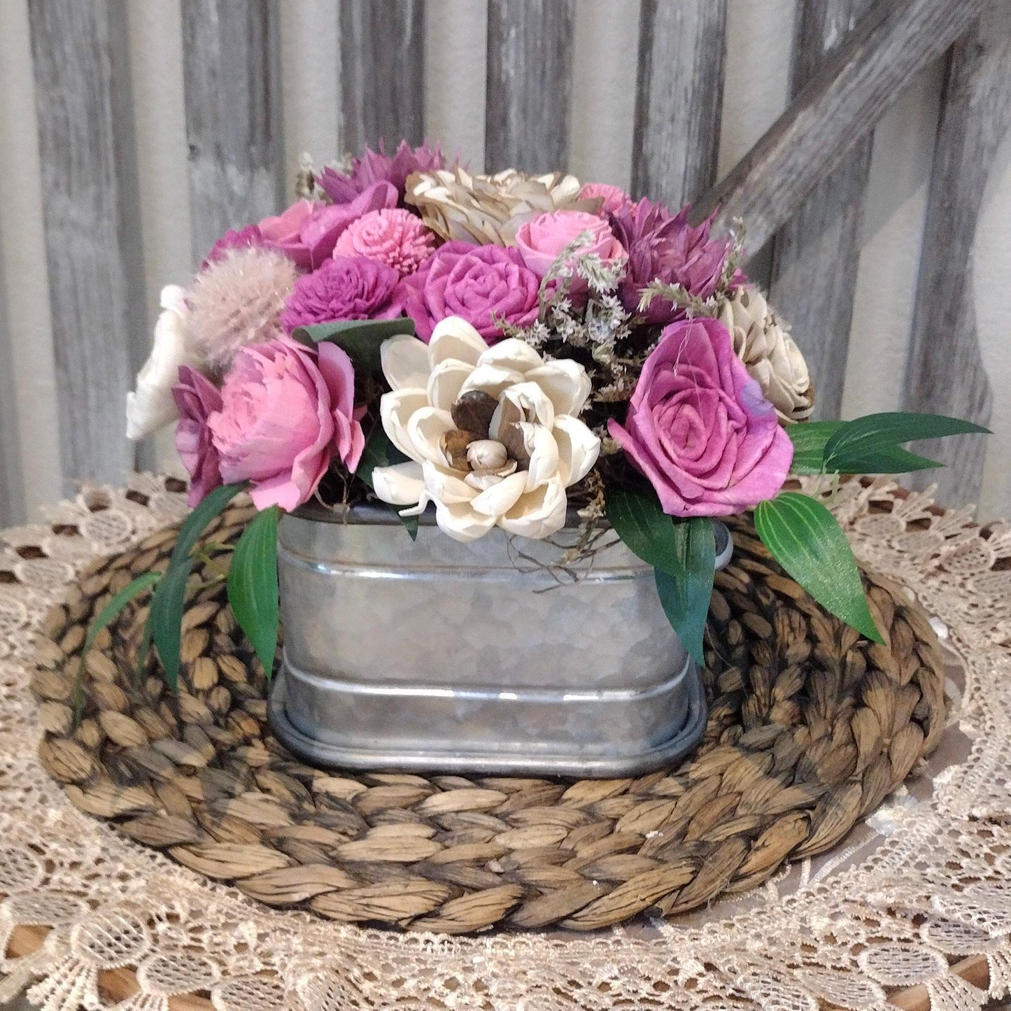 Dusty pinks for Fall floral centerpiece, gift for her