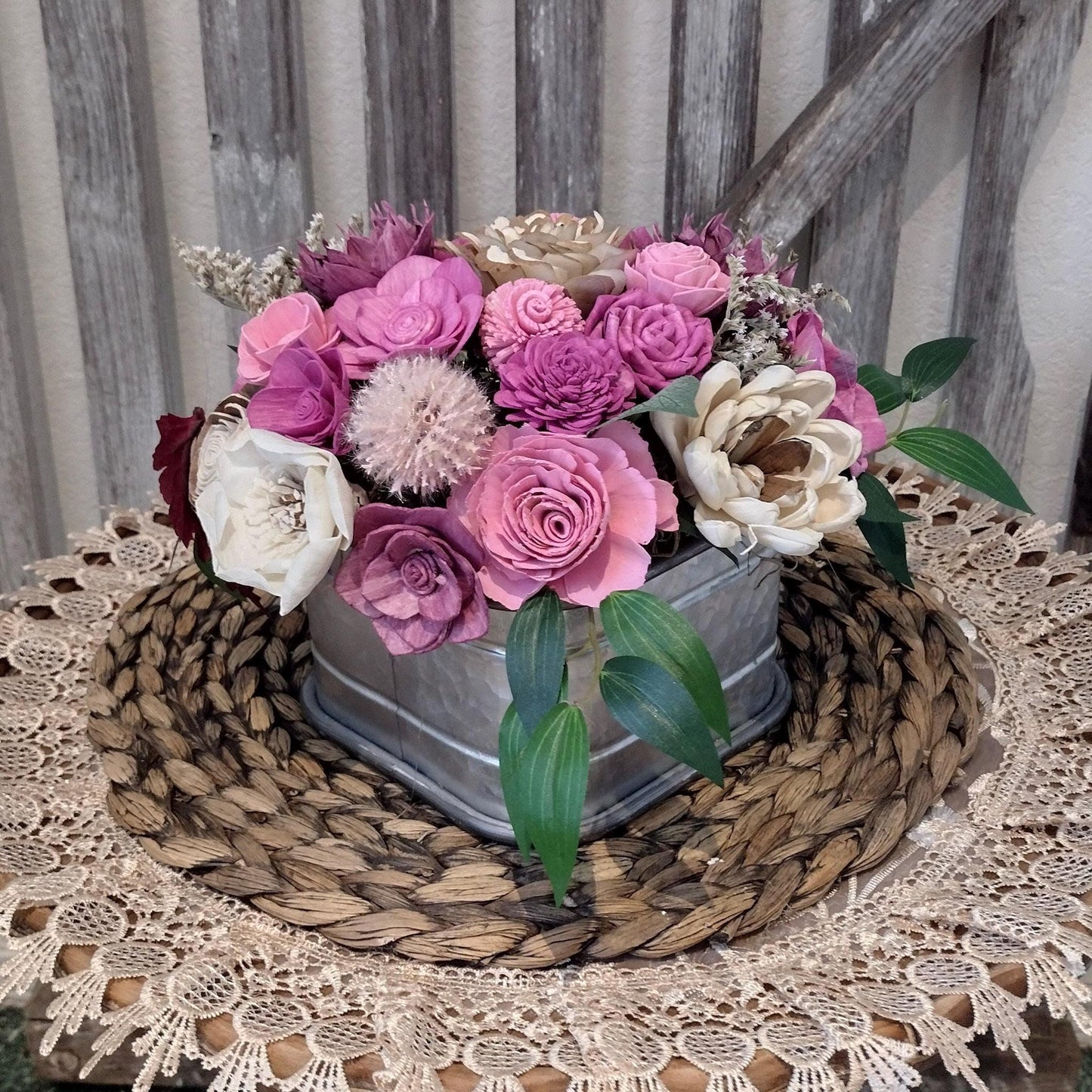 Dusty pinks for Fall floral centerpiece, gift for her