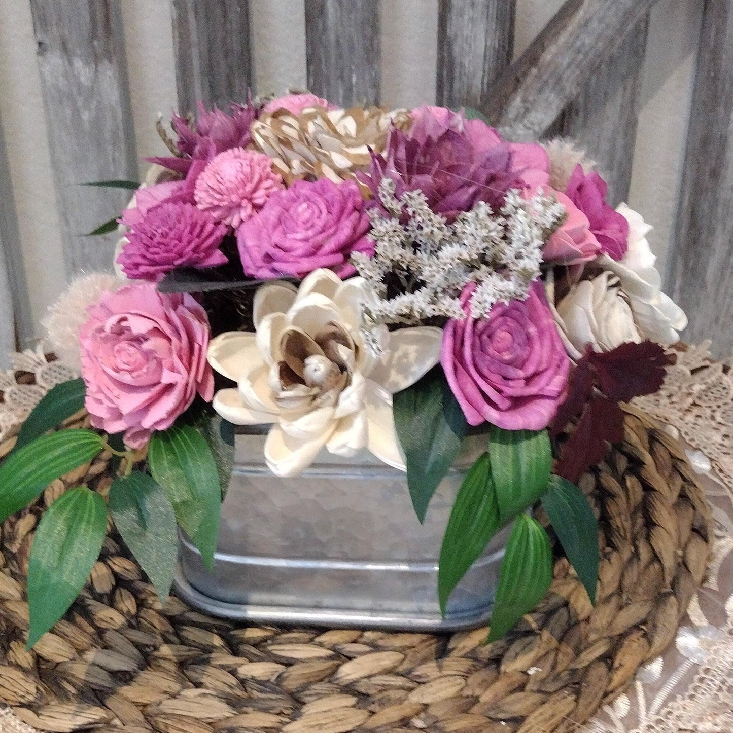 Dusty pinks for Fall floral centerpiece, gift for her