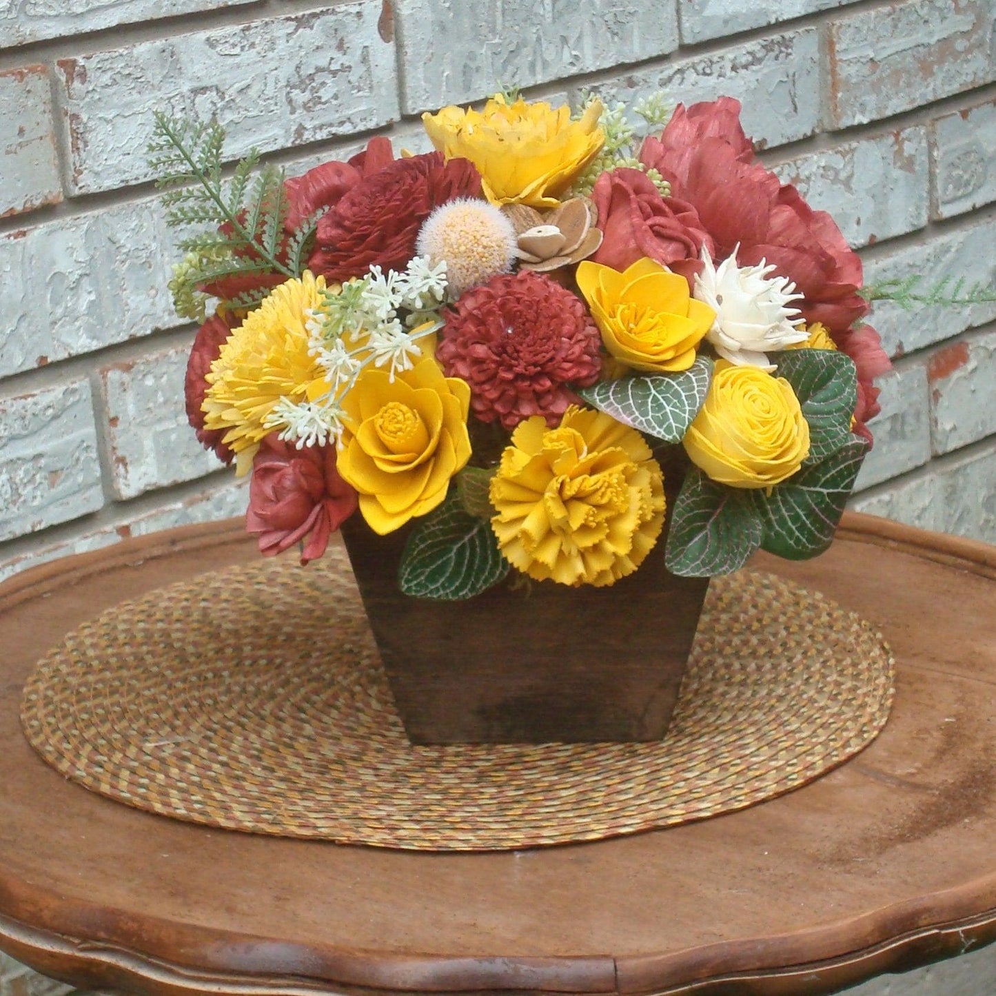 Earthtone wood flower arrangement, Eco-Friendly Flowers , Wood Flowers