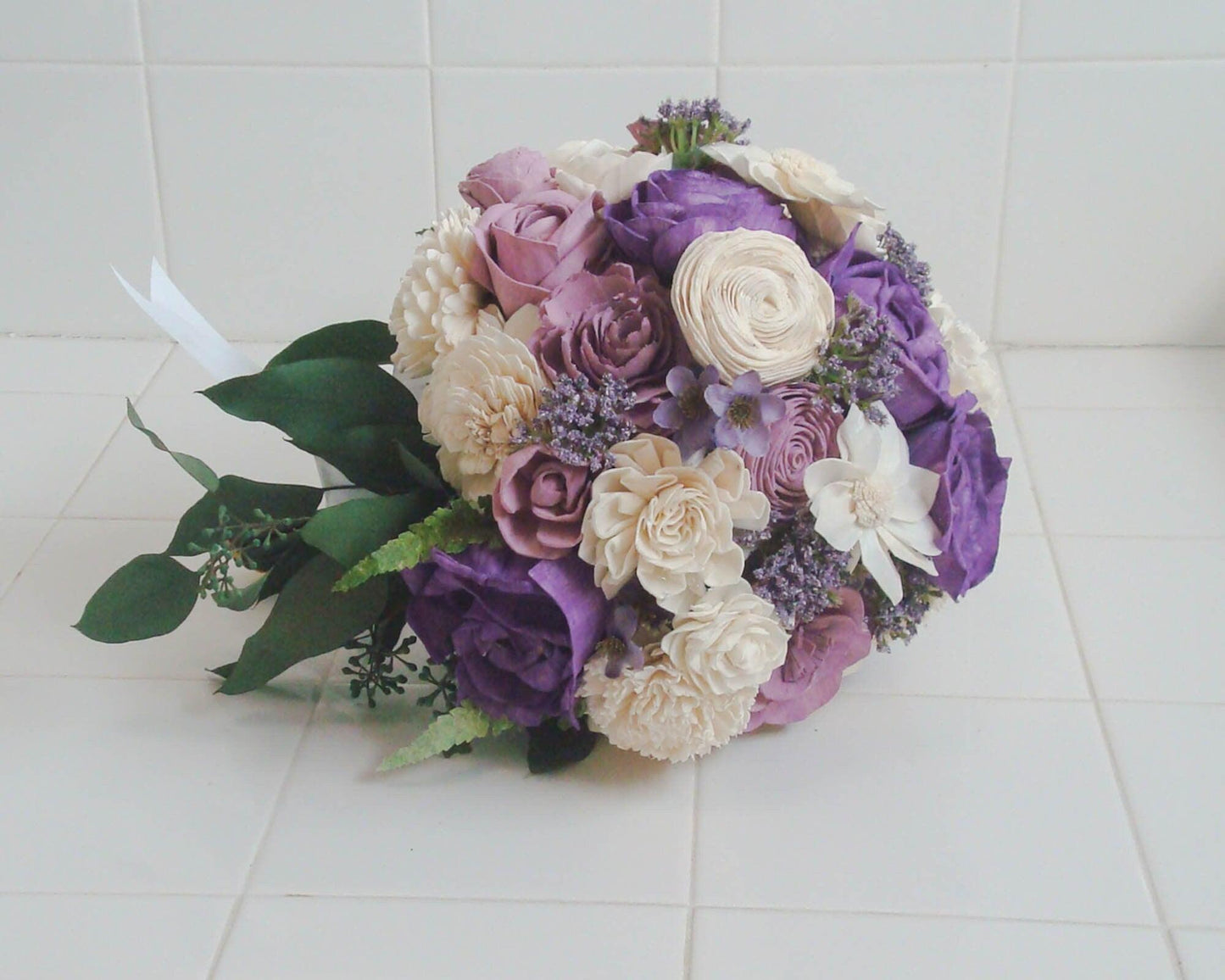 Sola Flower Bouquet,Wood Flower Bouquet, Lavender Bridal Bouquet, Dried flower bouquet,Purple Wedding Bouquet, Sola Wood Flowers