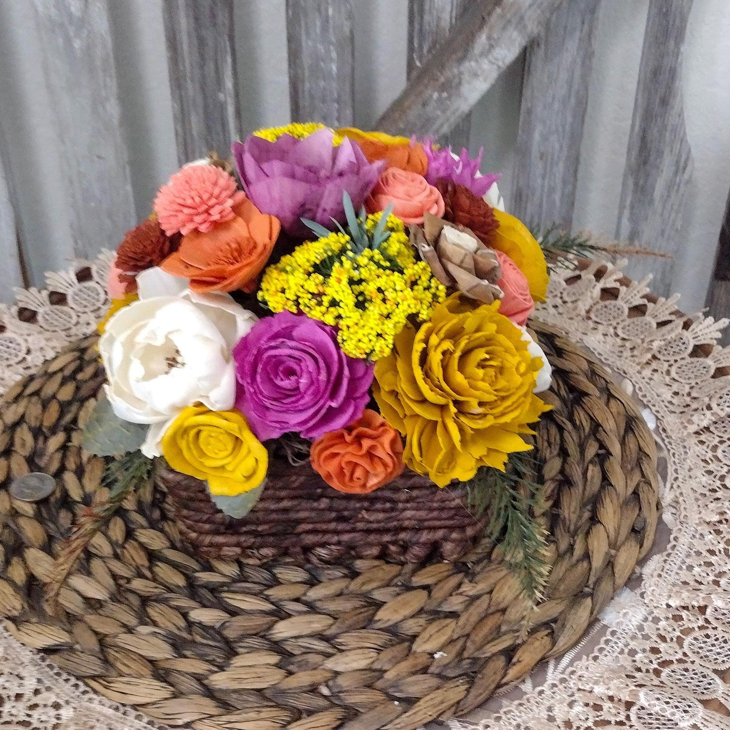 Fall floral Sola flowers, Gift for her, centerpiece