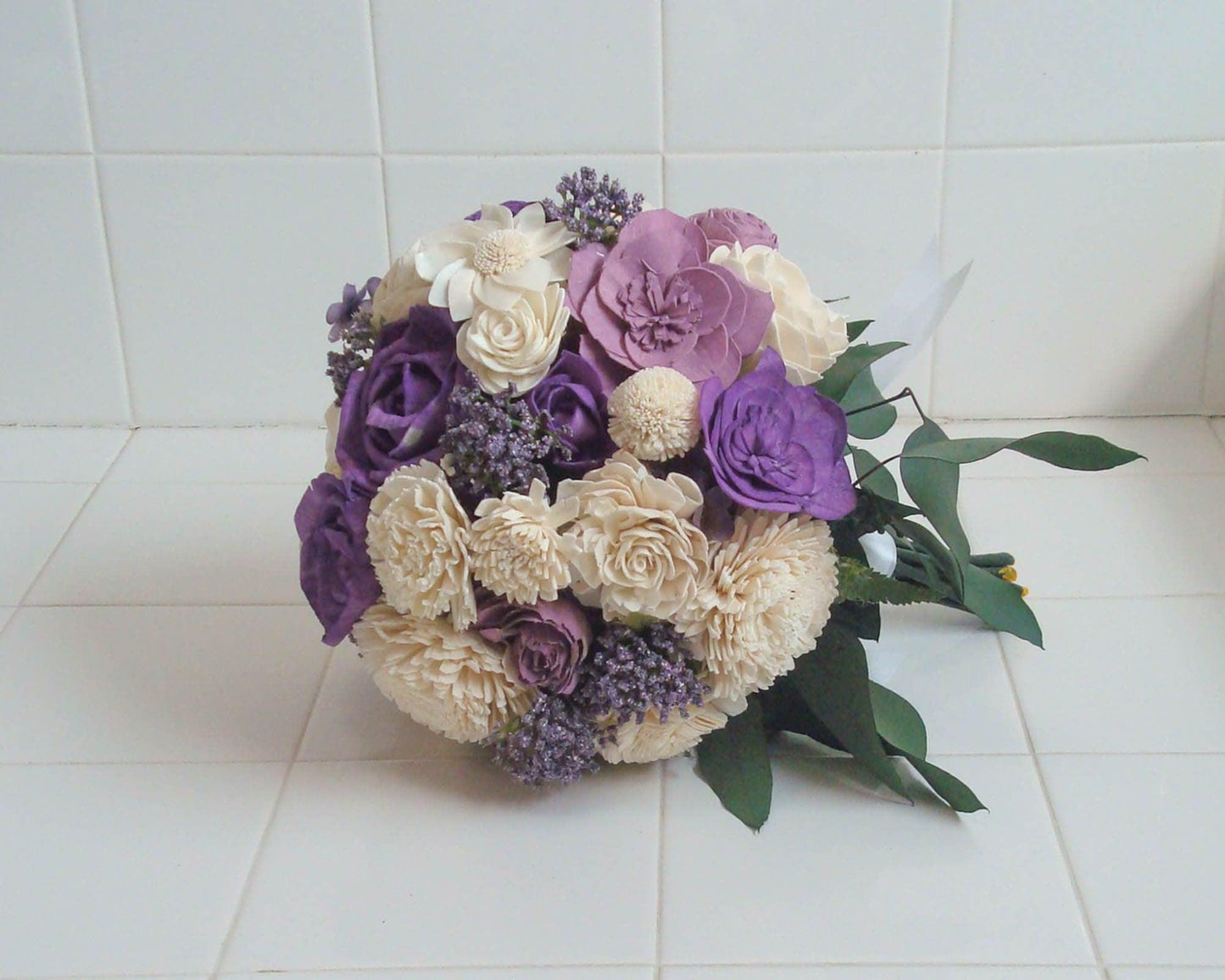 Sola Flower Bouquet,Wood Flower Bouquet, Lavender Bridal Bouquet, Dried flower bouquet,Purple Wedding Bouquet, Sola Wood Flowers