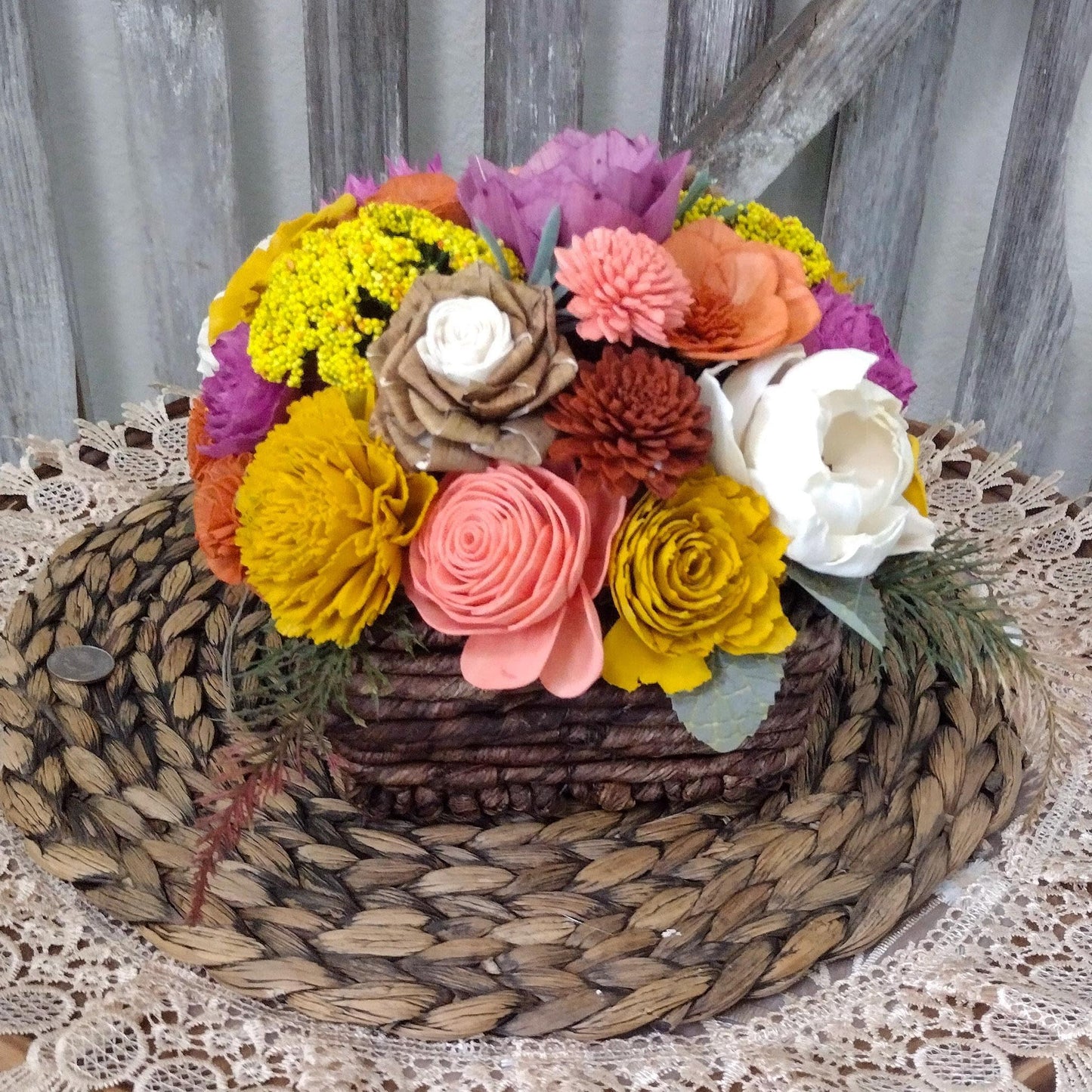 Fall floral Sola flowers, Gift for her, centerpiece