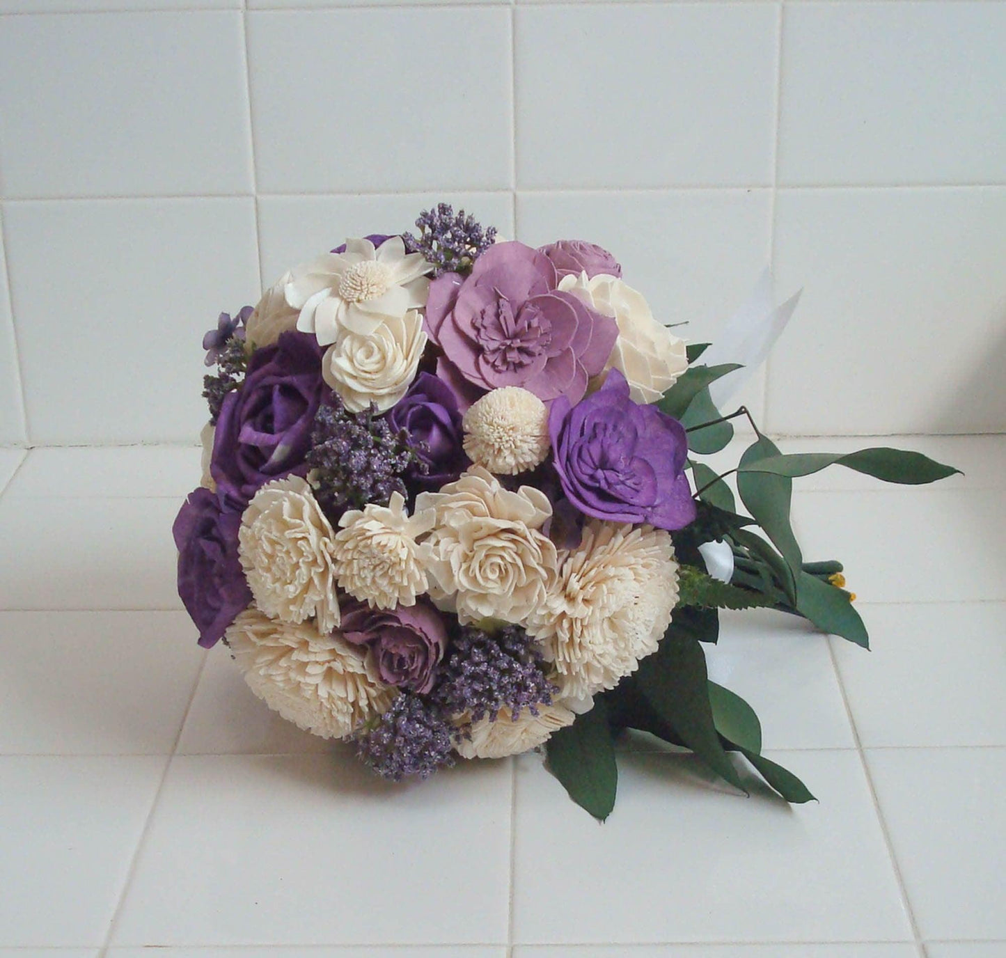 Sola Flower Bouquet,Wood Flower Bouquet, Lavender Bridal Bouquet, Dried flower bouquet,Purple Wedding Bouquet, Sola Wood Flowers