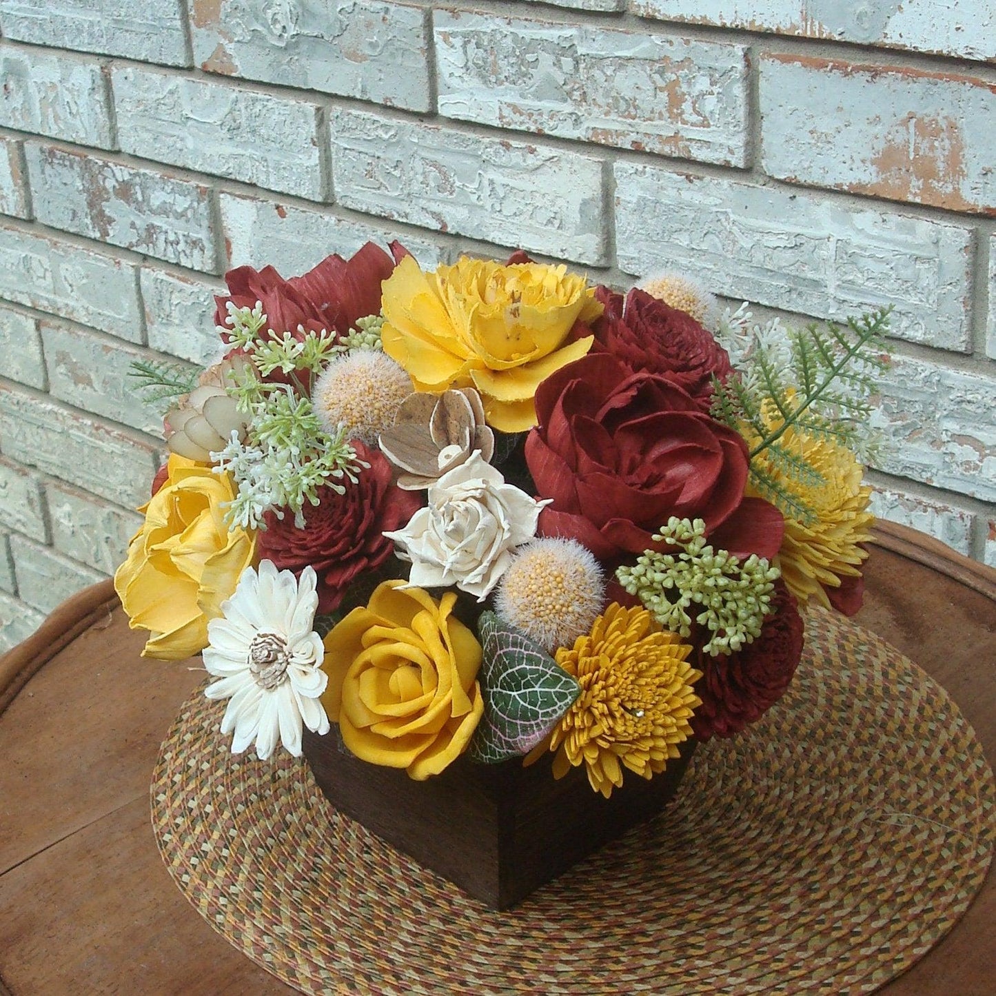 Earthtone wood flower arrangement, Eco-Friendly Flowers , Wood Flowers