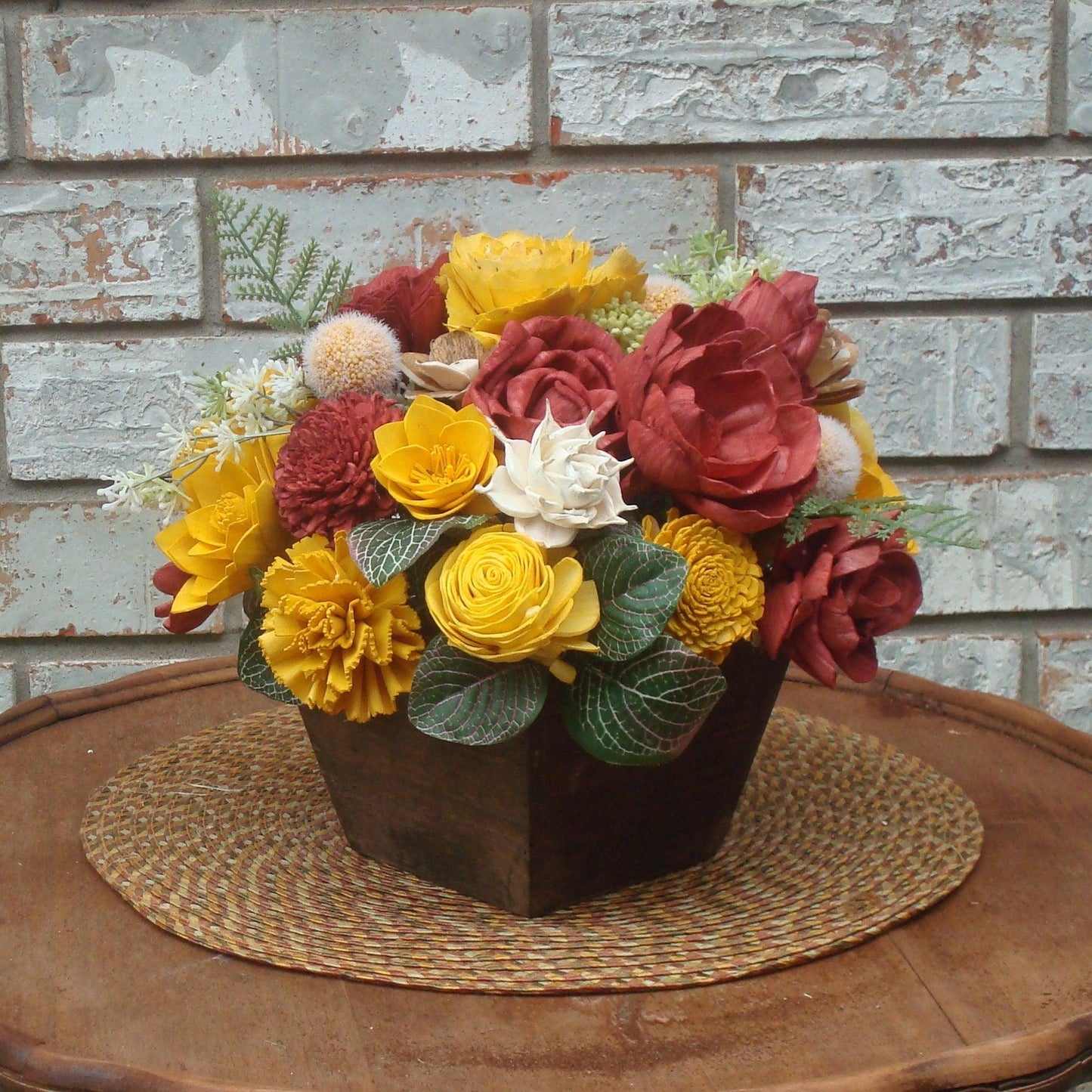 Earthtone wood flower arrangement, Eco-Friendly Flowers , Wood Flowers