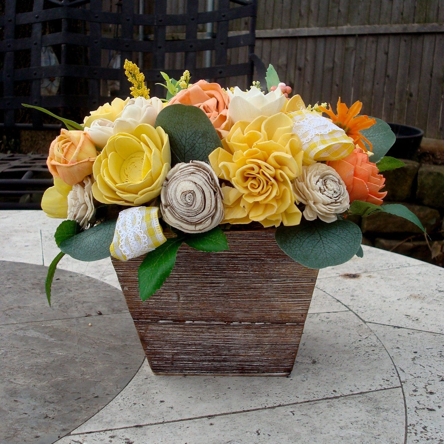 Spring Centerpiece, Yellow Florals, Sola Flower Centerpiece