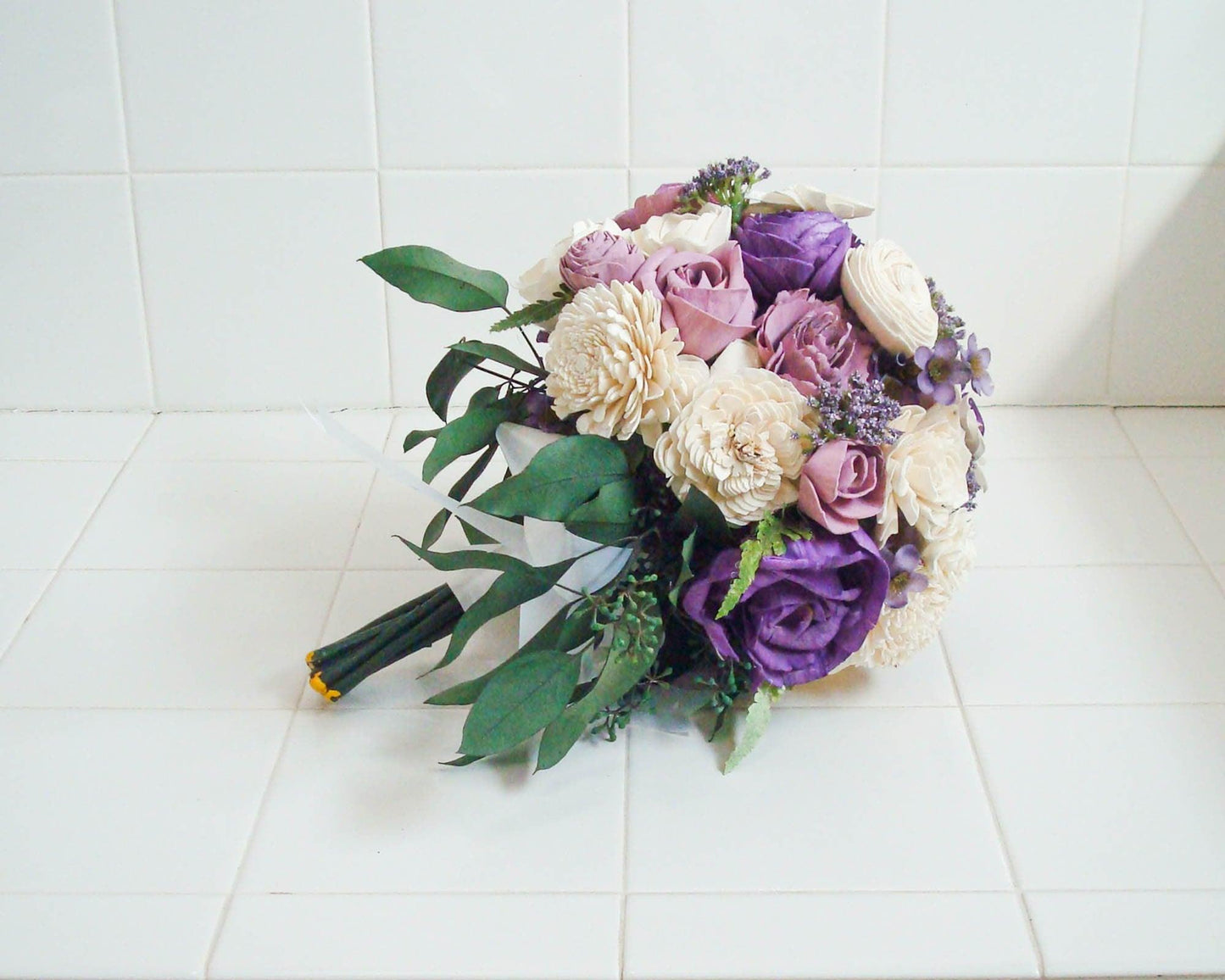 Sola Flower Bouquet,Wood Flower Bouquet, Lavender Bridal Bouquet, Dried flower bouquet,Purple Wedding Bouquet, Sola Wood Flowers