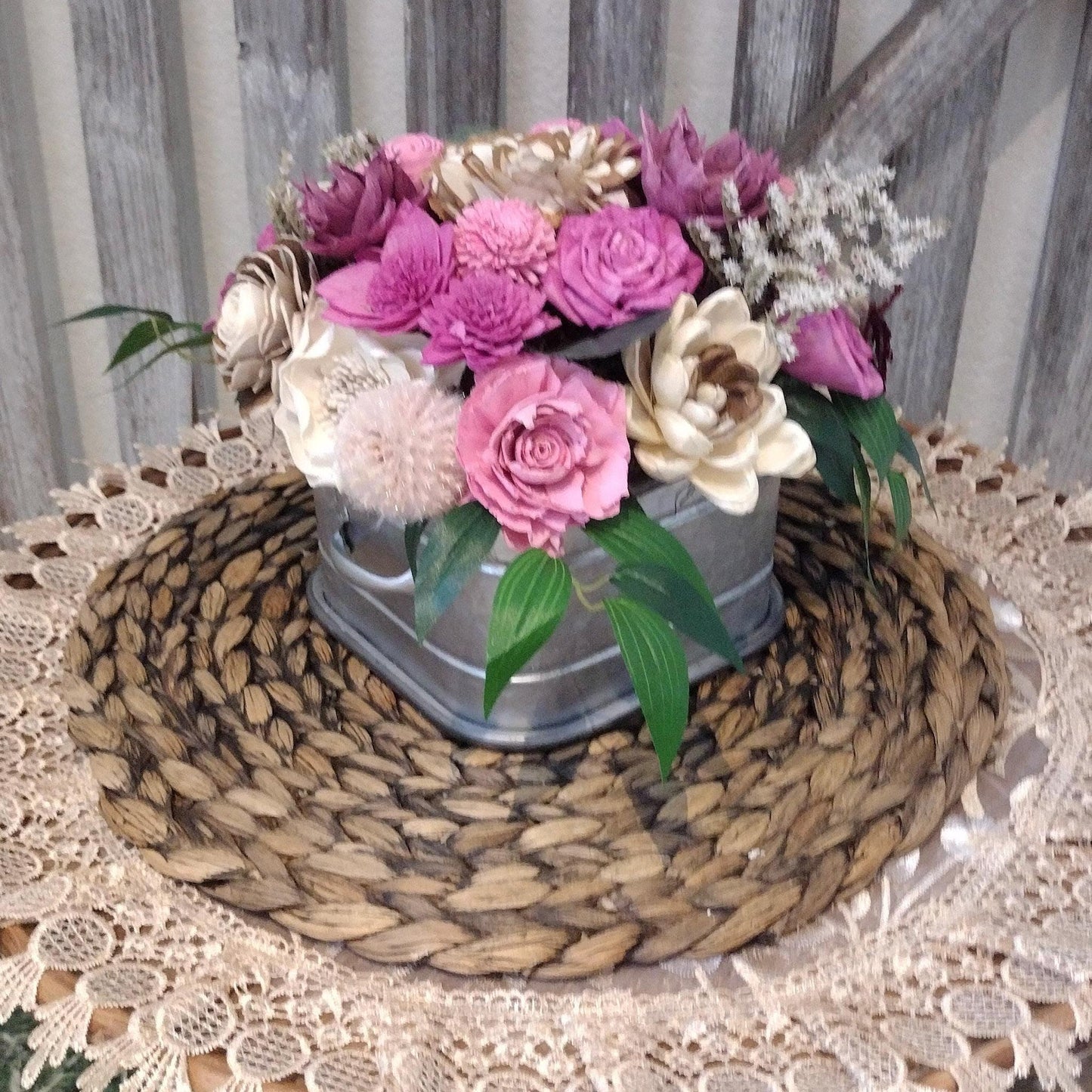 Dusty pinks for Fall floral centerpiece, gift for her