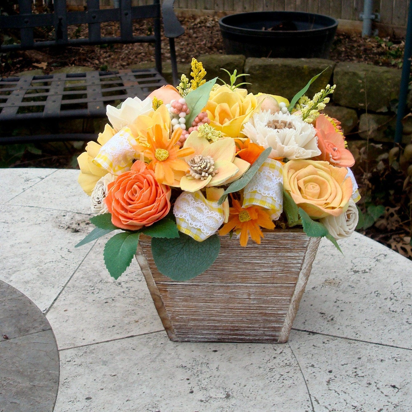 Spring Centerpiece, Yellow Florals, Sola Flower Centerpiece