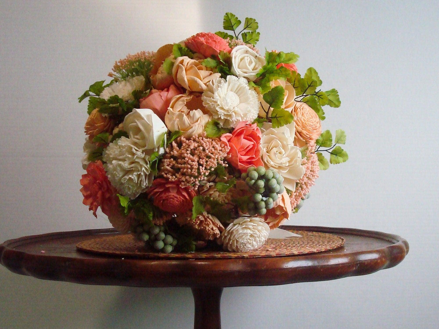 Peach and Green Wood Flower Bouquet Wood Flowers Wood Flowers Bouquet sola Wood Flower Bouquet