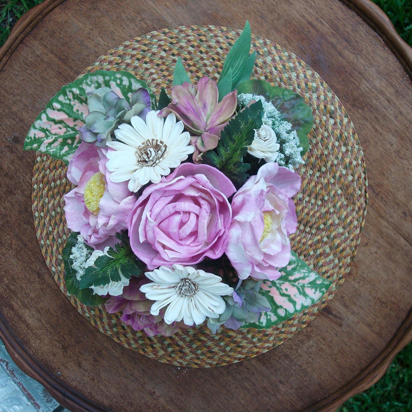 Pinks and Purples Sola Flower Arrangement - Rustic Sola Flowers, Eco-Friendly Arrangement, Farmhouse Decor, Centerpiece