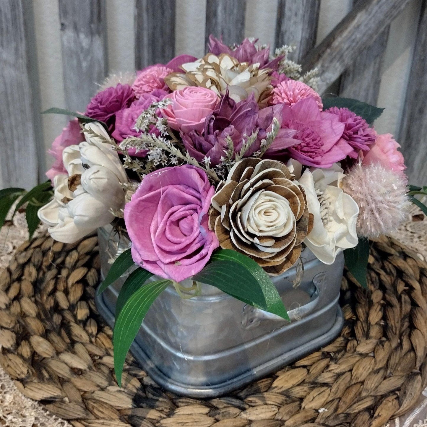 Dusty pinks for Fall floral centerpiece, gift for her