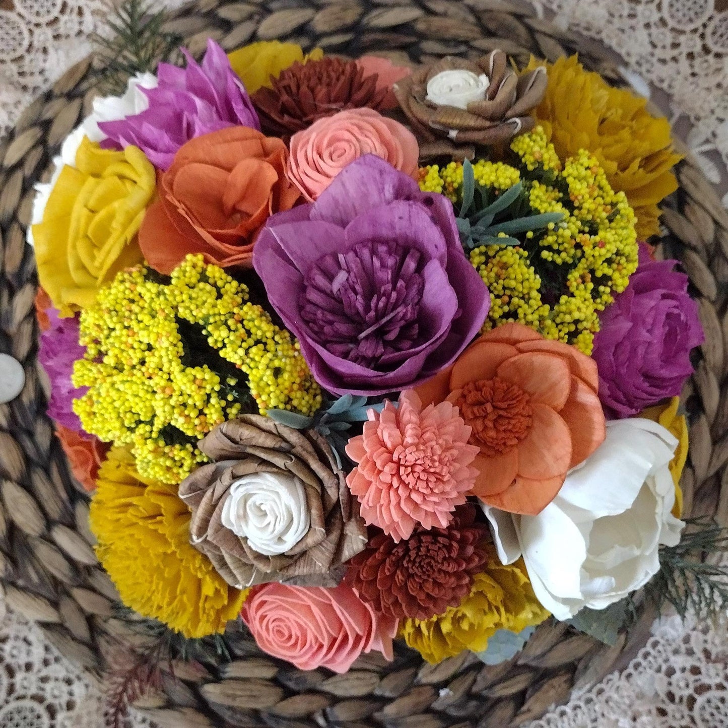 Fall floral Sola flowers, Gift for her, centerpiece