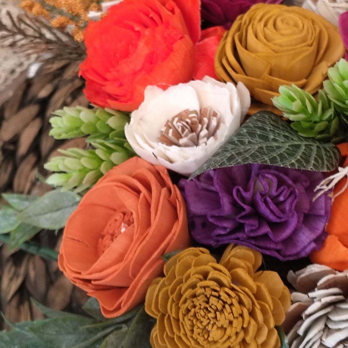Fall Scarecrow Wagon Centerpiece | Sola Wood Flower Arrangement