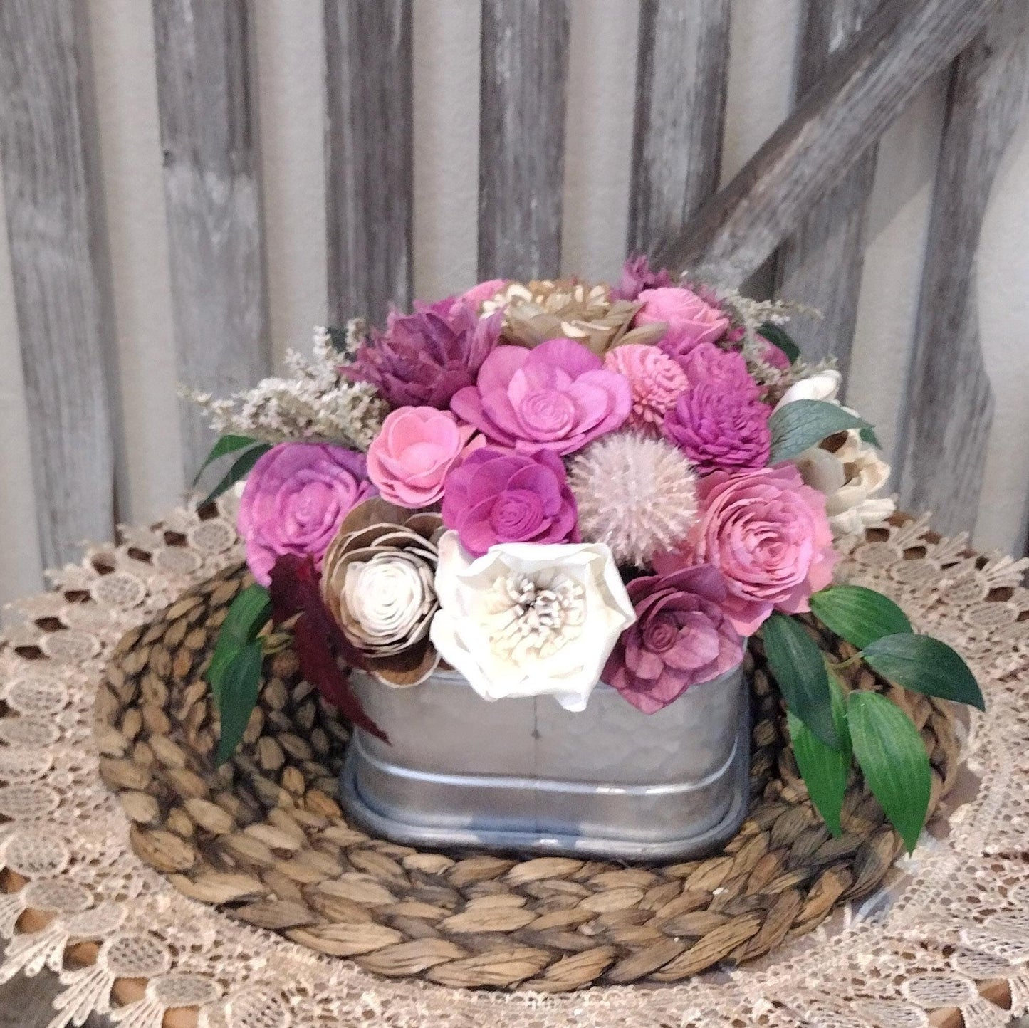 Dusty pinks for Fall floral centerpiece, gift for her