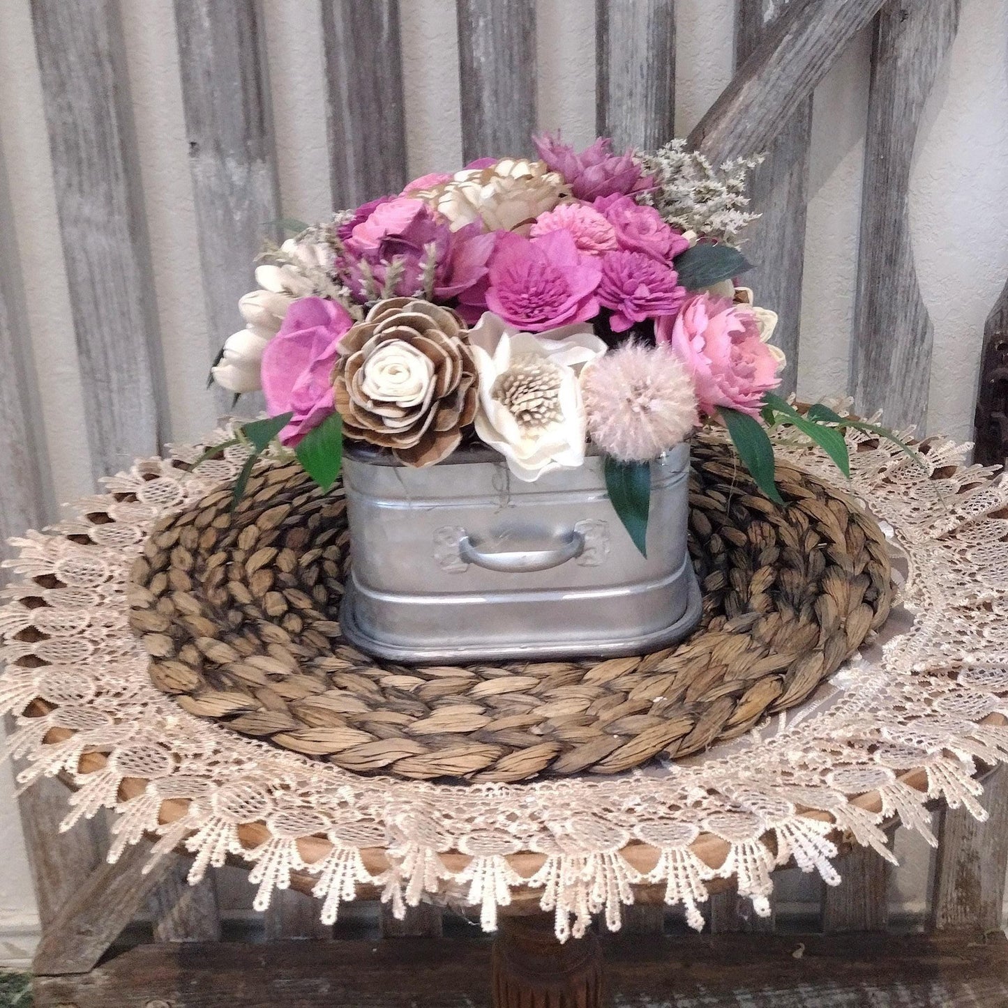 Dusty pinks for Fall floral centerpiece, gift for her