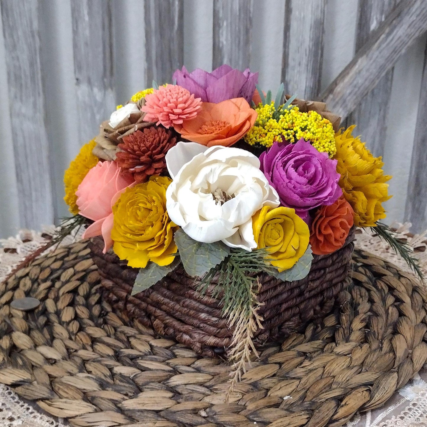 Fall floral Sola flowers, Gift for her, centerpiece