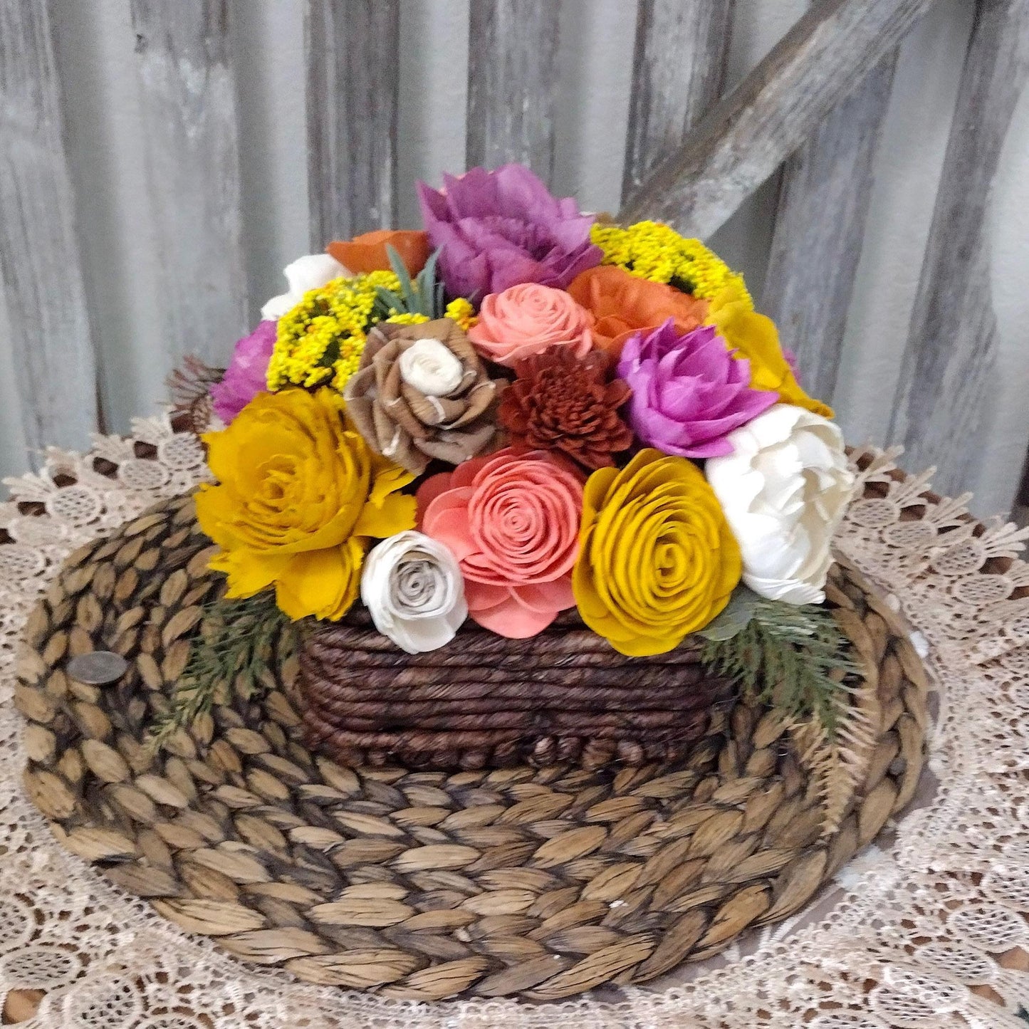 Fall floral Sola flowers, Gift for her, centerpiece