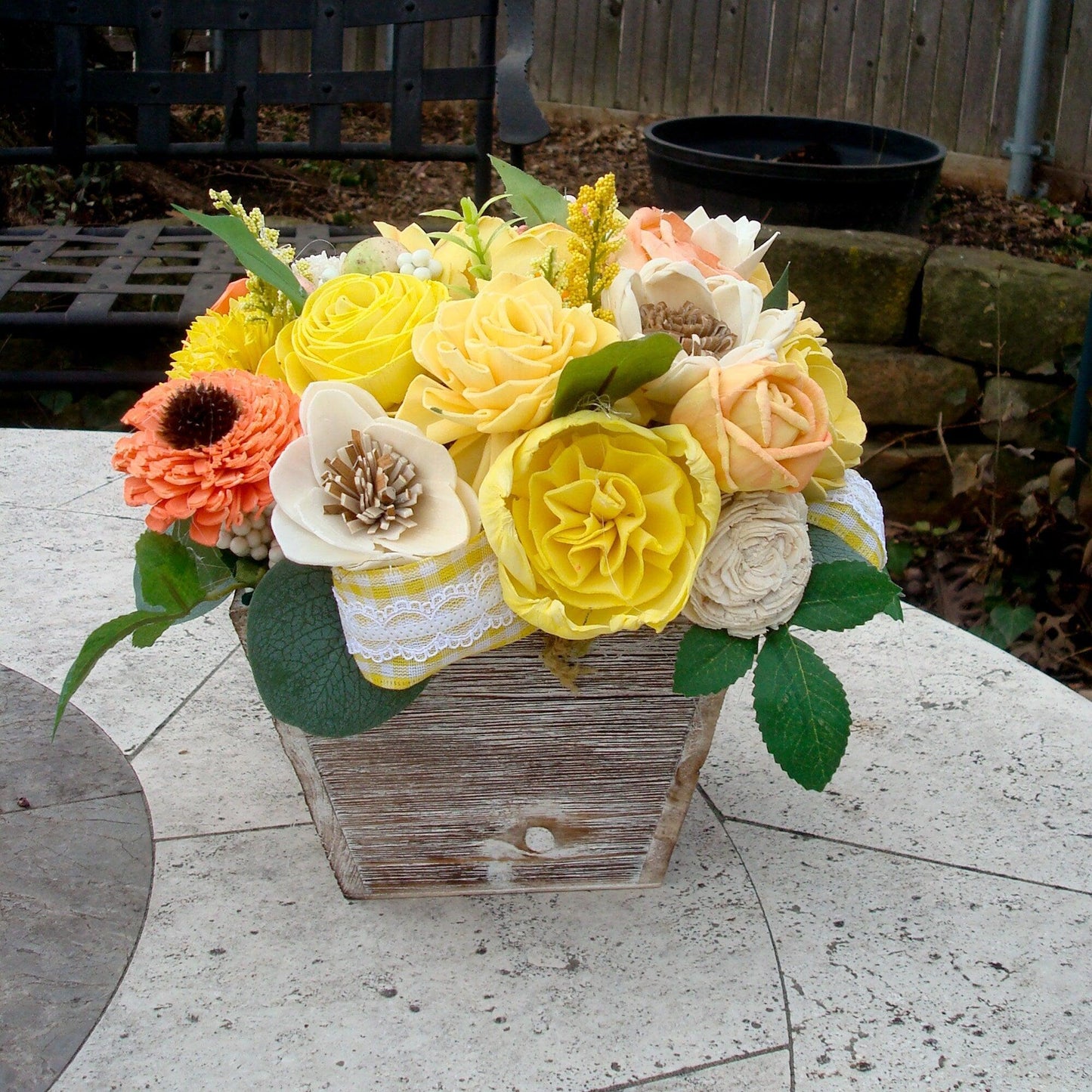 Spring Centerpiece, Yellow Florals, Sola Flower Centerpiece