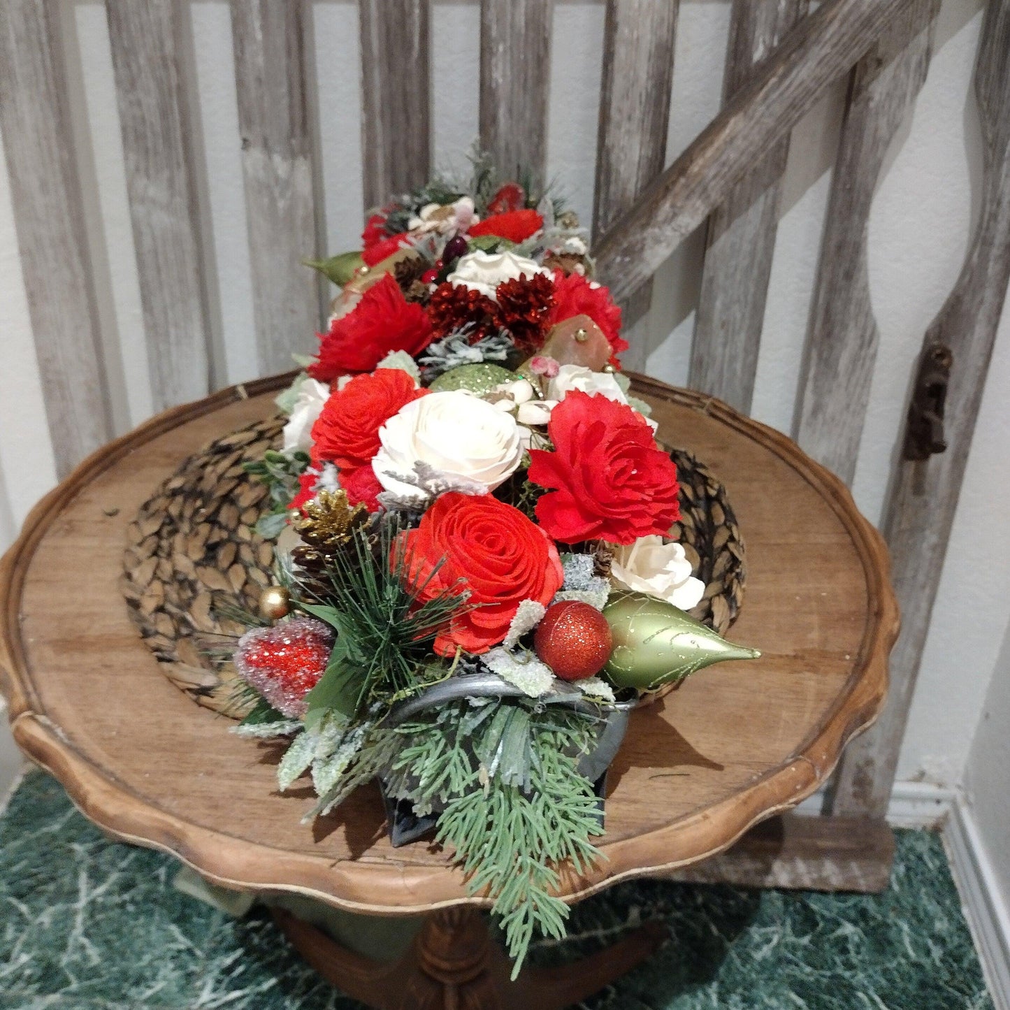 Christmas Holiday Centerpiece, Rectangular and long