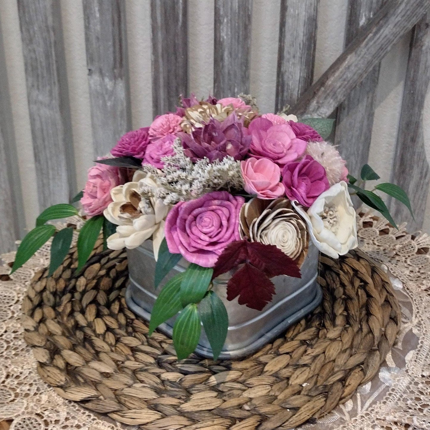 Dusty pinks for Fall floral centerpiece, gift for her