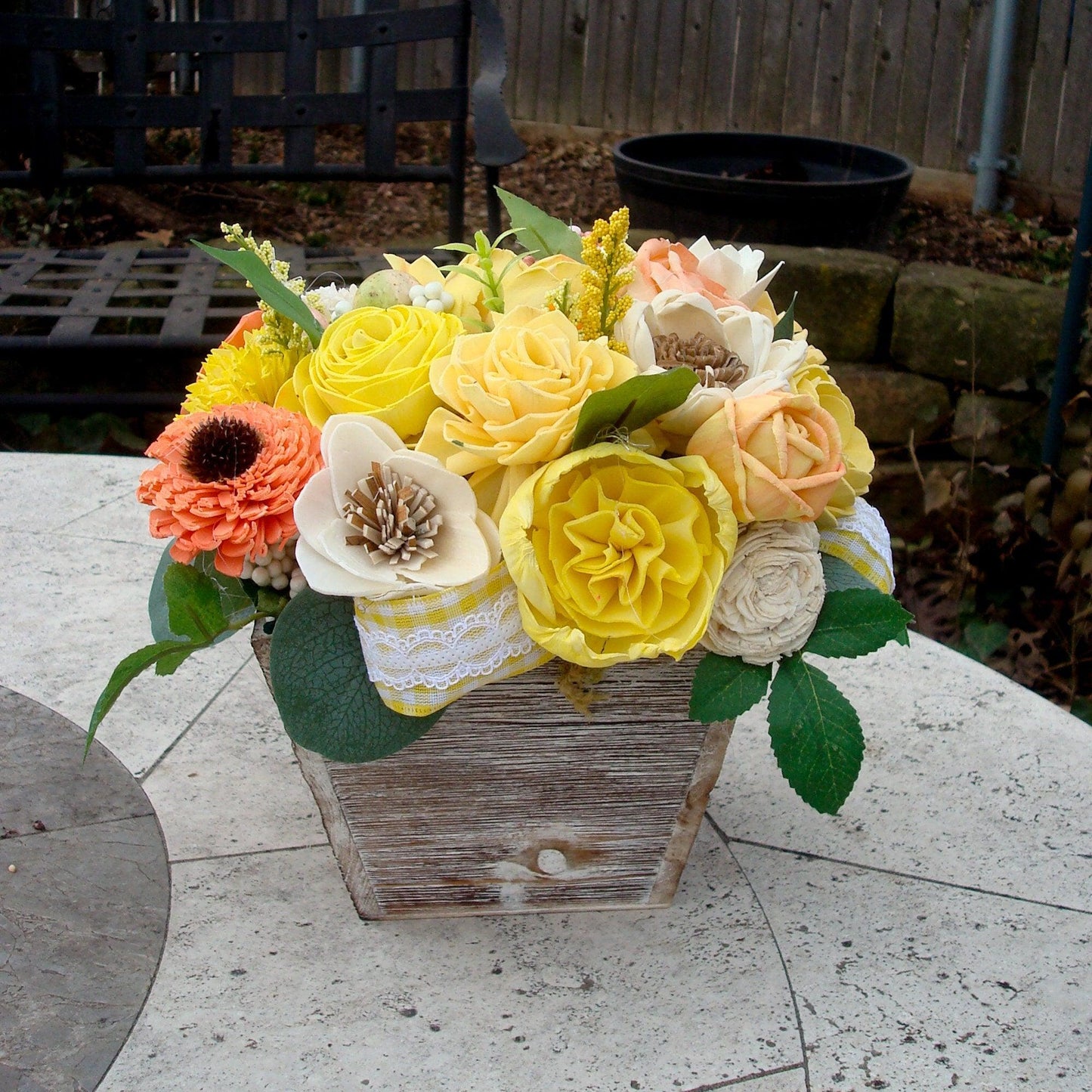 Spring Centerpiece, Yellow Florals, Sola Flower Centerpiece