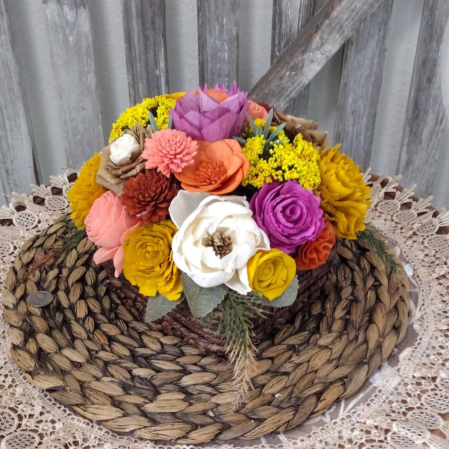 Fall floral Sola flowers, Gift for her, centerpiece