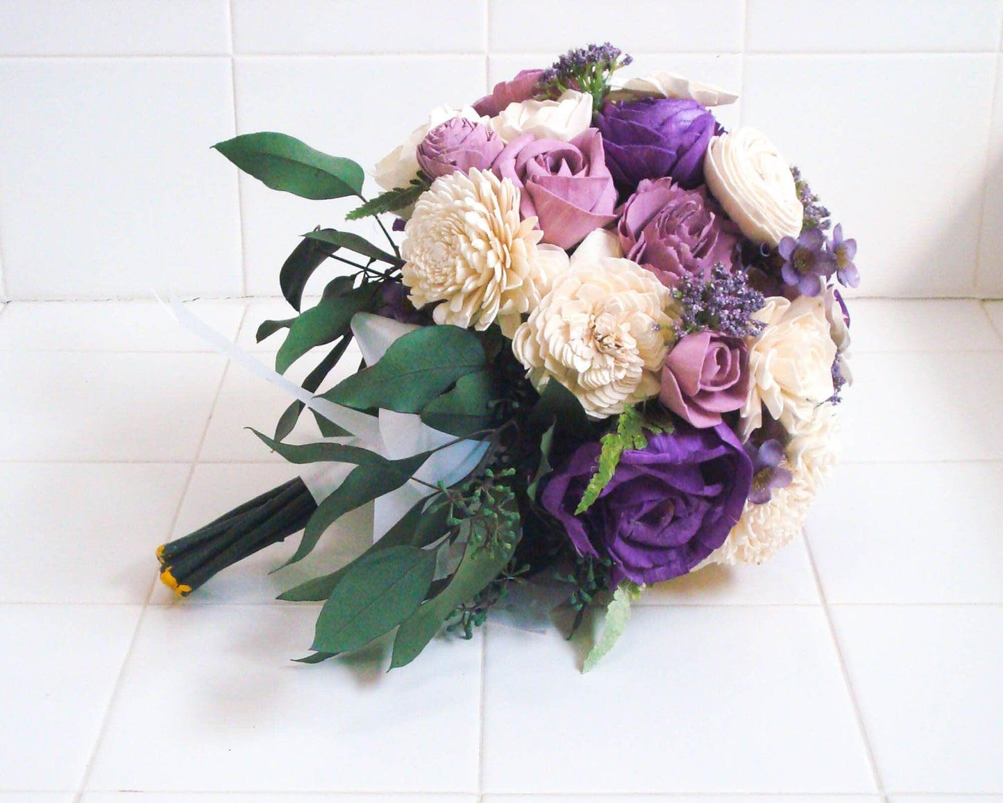 Sola Flower Bouquet,Wood Flower Bouquet, Lavender Bridal Bouquet, Dried flower bouquet,Purple Wedding Bouquet, Sola Wood Flowers