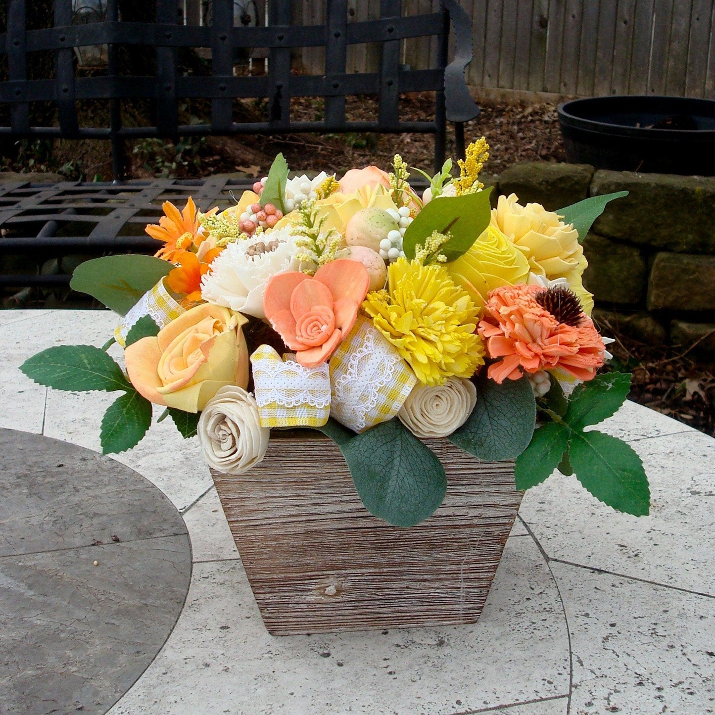 Spring Centerpiece, Yellow Florals, Sola Flower Centerpiece