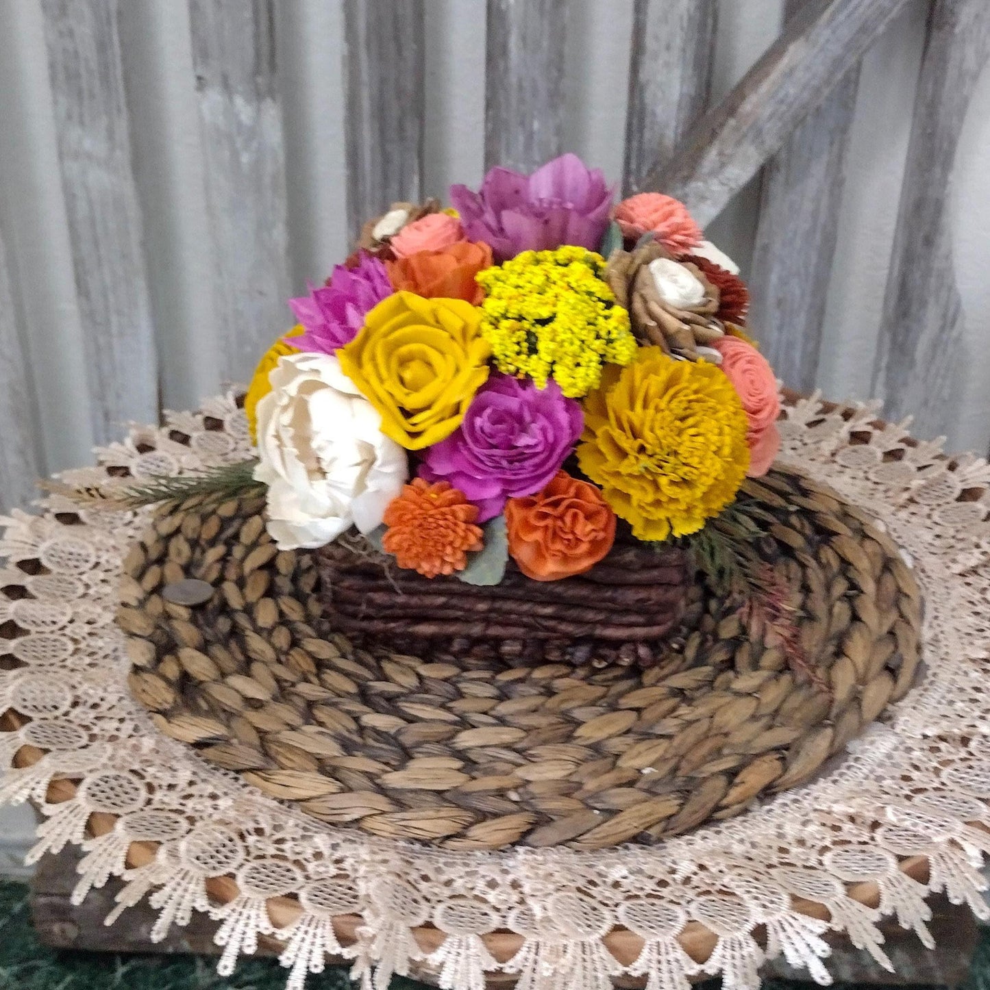 Fall floral Sola flowers, Gift for her, centerpiece