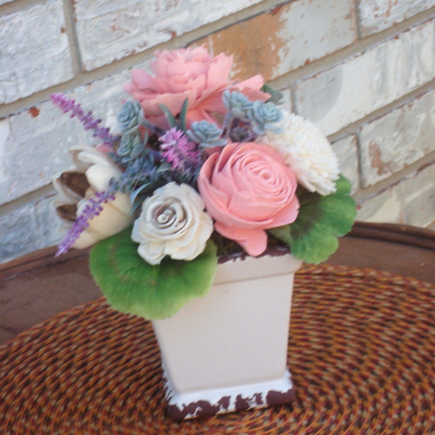 Wood Flowers, Pink Flowers, Valentines Day, Sola Flowers, Gift For her, Approx 10X8X7