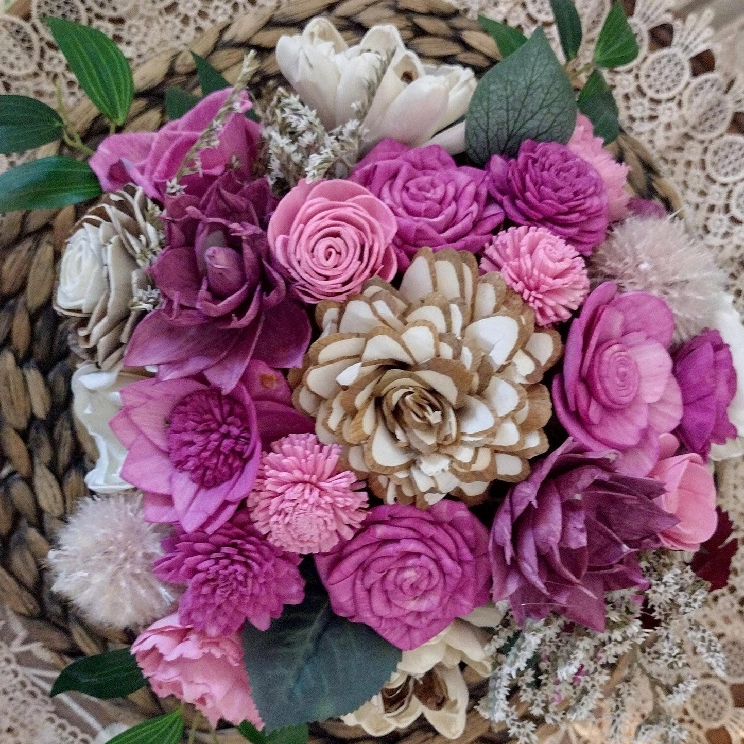 Dusty pinks for Fall floral centerpiece, gift for her