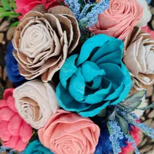 Blue & Pink Sola Wood Flower Centerpiece