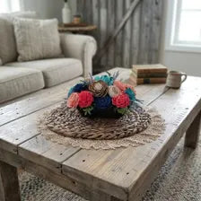 Blue & Pink Sola Wood Flower Centerpiece